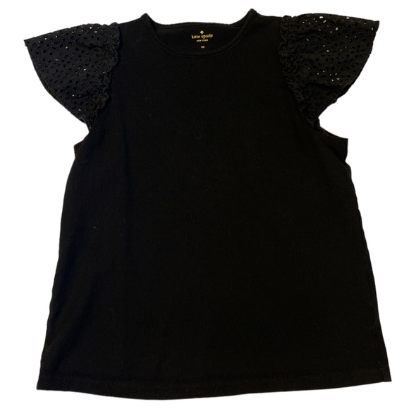 Kate Spade Black Cap Sleeved T-Shirt - Women’s Size XS - Picture 2 of 6